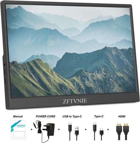 Portable Monitor, ZFTVNIE 14 Inch FHD 1920 X 1200P USB-C Portable Monitor for... - Picture 4 of 6