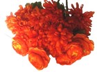 5 pc Orange Faux Flower Bouquet Bunch Assorted Cottagecore