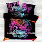 Tie Dye Skull Mandala Indian Duvet Doona Cover Queen Reversible Quilt Cover Set