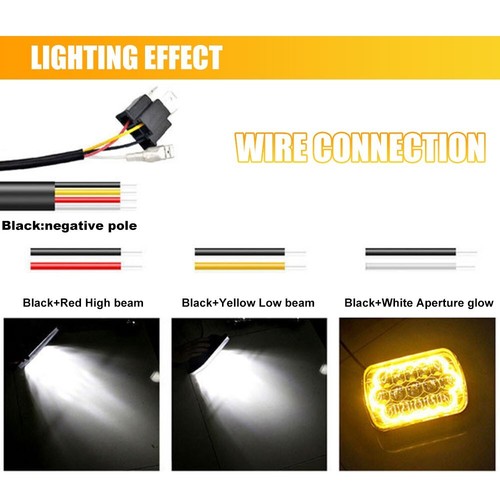 For Dodge D150/250/350 W150/250/350 Ram 50 7X6 5X7" LED Headlight H4 Hi/Lo Bulb - Picture 4 of 12