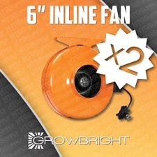 2 pc 6" INLINE DUCT FAN Exhaust Blower vent inch air active acdf6 carbon filters