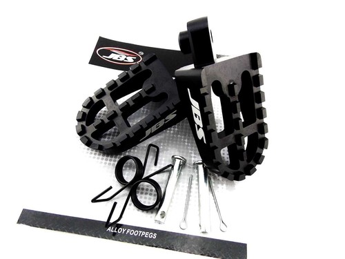 YAMAHA XT600 84-95 JBS BLACK CNC BILLET ALLOY FOOT PEG SET PAIR FOOTPEGS REST - Picture 1 of 6
