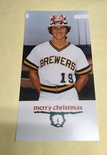Tarjeta de Navidad de colección Robin Yount Rooter Fan Club DYWN CASTLE FAN CLUB 1976 1977