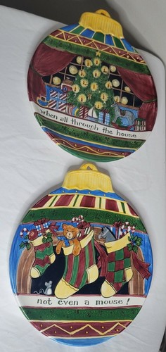 Portmeirion Studio A Christmas Story (2) Ornament Dessert Plates Susan Winget - Picture 2 of 8