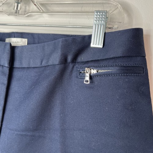 Tahari ASL Cotton Polyester Stretch Pant Suit 10 Navy Blue White Striped 2PC - Bild 11 von 14