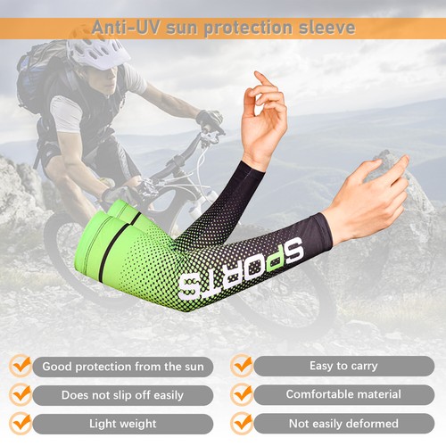 Maniche Braccio Raffreddamento Protezione Solare Elastiche Antiscivolo Traspirante Sport Outdoor - Foto 44 di 48