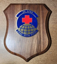 US Air Force Wall Plaque - 44 APSS - Care With Pride - USAF - Medical