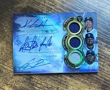 2019 Topps Triple Threads Auto Patch Amethyst Hiura/Tatis Jr./Guerrero Jr. /27