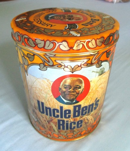 Vintage 1983 Uncle Ben’s 40th Anniversary Rice Tin-7.25"X6", Ltd. Edition, Empty