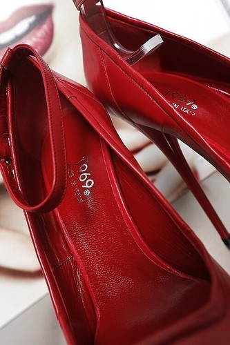 1969 Made in Italy Stiletto High Heels DS Style Platform Leather Pumps Red 41 - Picture 11 of 11