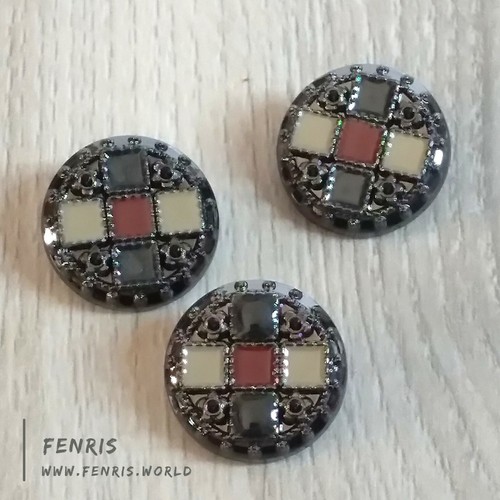 Black Enamel Buttons Jade Green Red 3/4 Inch Jacket Coat Designer - Picture 1 of 3