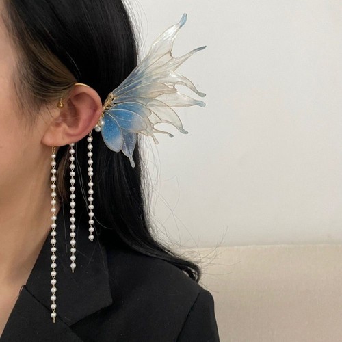 Butterfly Elf Ear Clamp Mermaid Ear Clips Fashion Ear Cuffs - Picture 5 of 11