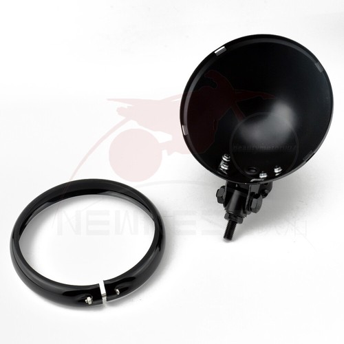 5-3/4" Motorrad Lampe rund Scheinwerfer Schale Eimer Gehäuse für Harley schwarz - Bild 10 von 10
