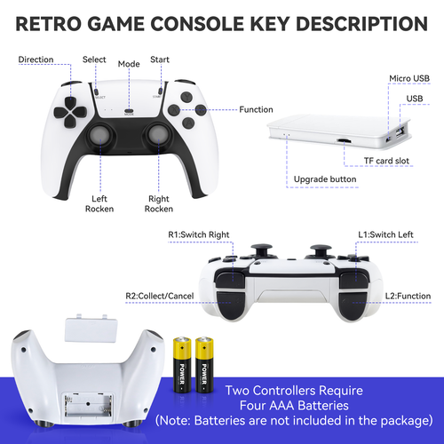 58000+ TV Video Game Stick Retro Gaming Console w/ 2 Wireless Controller 4K HDMI - Picture 2 of 11