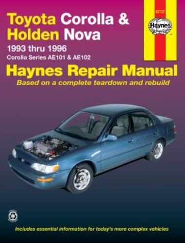Manual Toyota Corolla Holden Nova AE101 AE102 LG 1993-1996 Haynes - Imagen 1 de 5