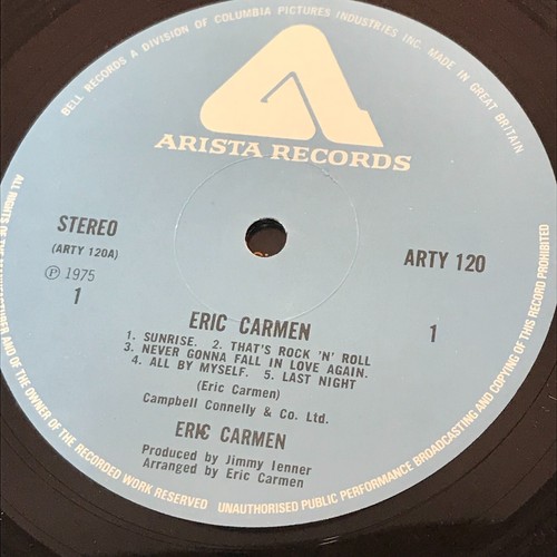 ERIC CARMEN Eric Carmen (1976 UK vinyl LP same All By Myself original - Picture 5 of 6
