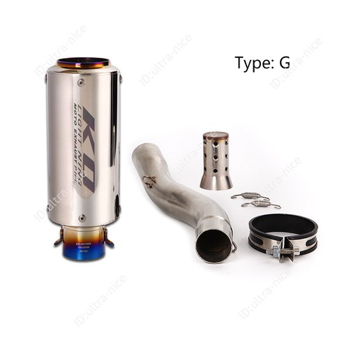 For Ducati Scrambler Monster 797 Slip-on Exhaust Set Mid Pipe 51mm Muffler Tips - Picture 11 of 12