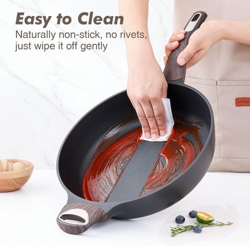 SENSARTE 10.5'' Nonstick Frying Pan with Lid | Deep Saute Pan, Induction Safe - Picture 4 of 8