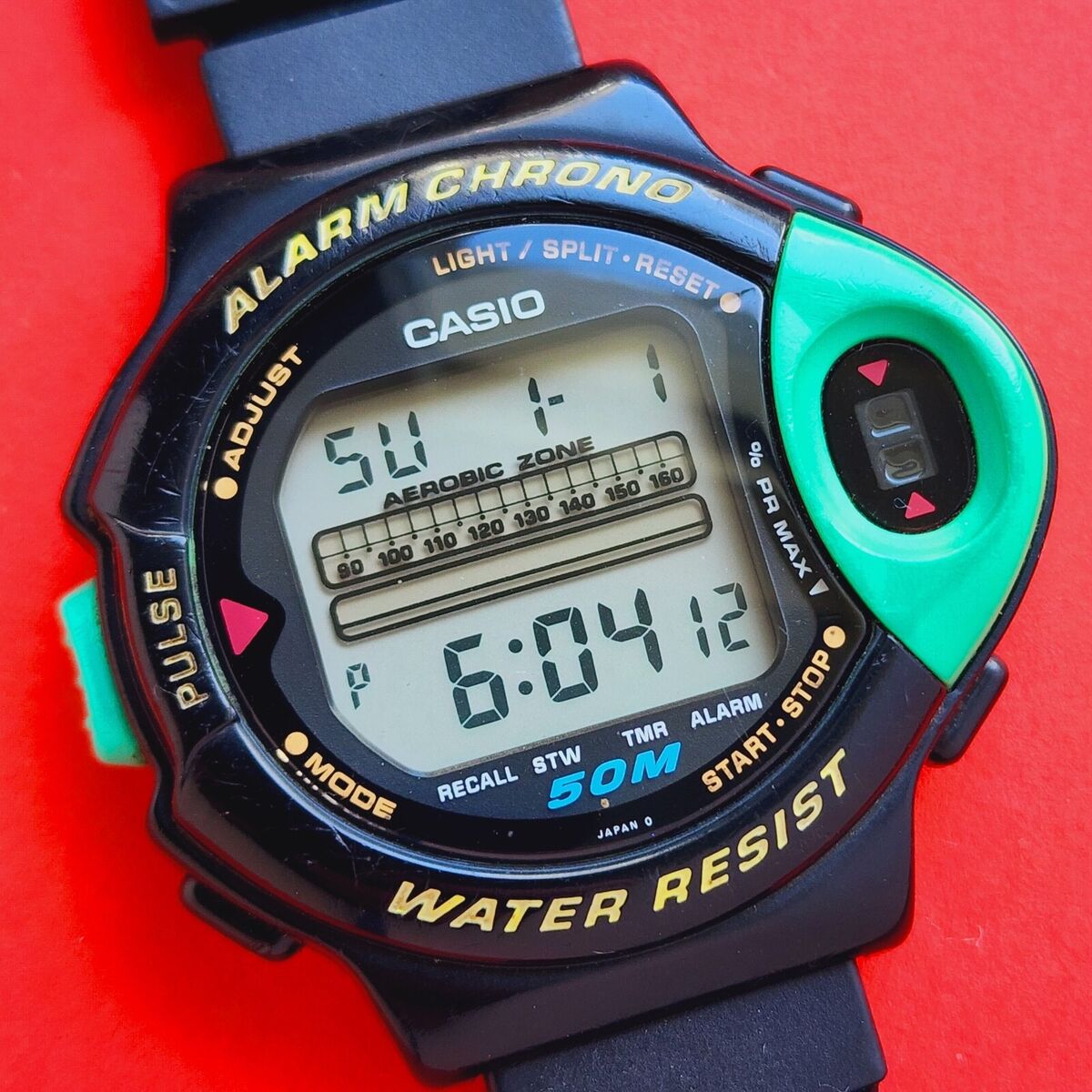 Casio Pulse Meter Watch Super Rare Retro Alarm Chronograph Heart JP 200W 1009