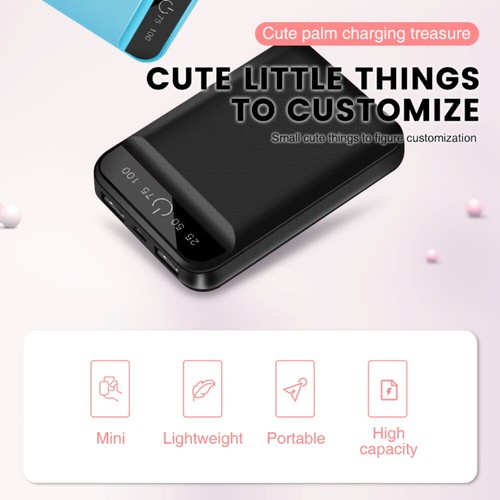 Mini Powerbank 100000mAh 2 Caricabatterie USB Batteria Portatile Power Bank per Cellulare - Foto 10 di 15