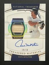 2022 Panini National Treasures Holo Gold 10/10 Paul Molitor #TMS-PM Auto HOF