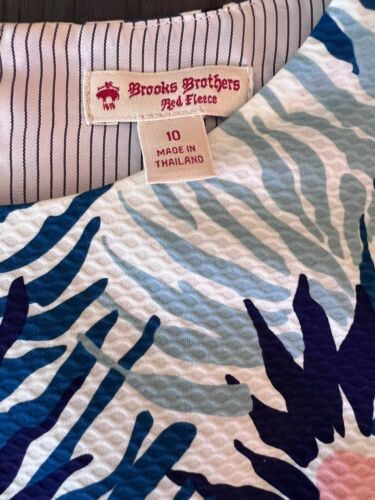 Brooks Brothers Red Fleece Pink And Blue Tropical Dress Size 10 - Picture 4 of 5