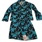 TOP SHOP Coord Top And Mini Skirt Size UK10 Blue/Black Pattern New Without Tags