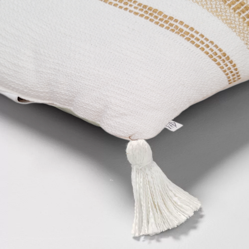 2 Center Stripes Tassel Throw Pillow 18"x18" Hearth & Hand with Magnolia | New - Picture 5 of 5
