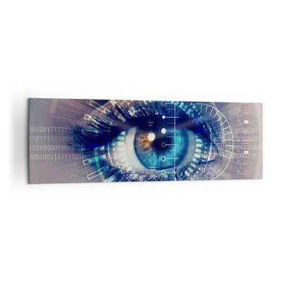 Wandbilder 160x50cm Leinwandbild Cyberspace Daten digitales XXL Bilder Wanddeko