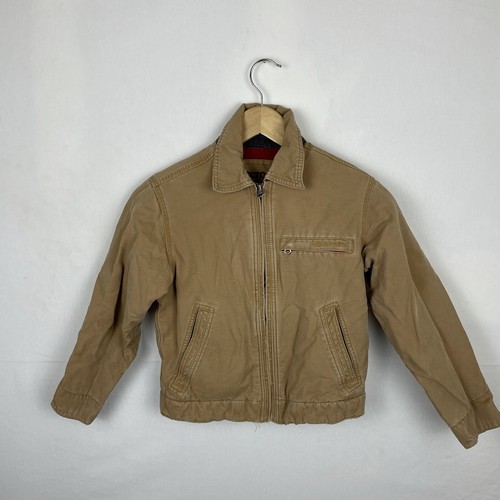 Abercrombie Boys S Full Zip Lined Outdoor Canvas Jacket Coat Field - Picture 1 of 5