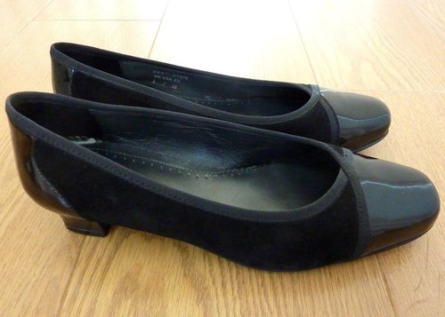 Scarpe da donna Hotter Beethoven con tacco a corte in pelle nera e camoscio UK 5 EU 38 US 7 - Foto 4 di 12