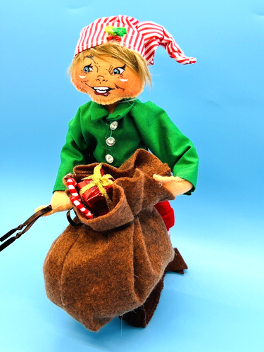 Muñecas Annalee 9" juguetes de Navidad taller elfos movilidad muñeca regalo retirado 2016 - Imagen 2 de 14