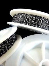 1 Black w/ Dbl White Genuine Irish Linen Single Pool Billiard Cue Wrap Spool