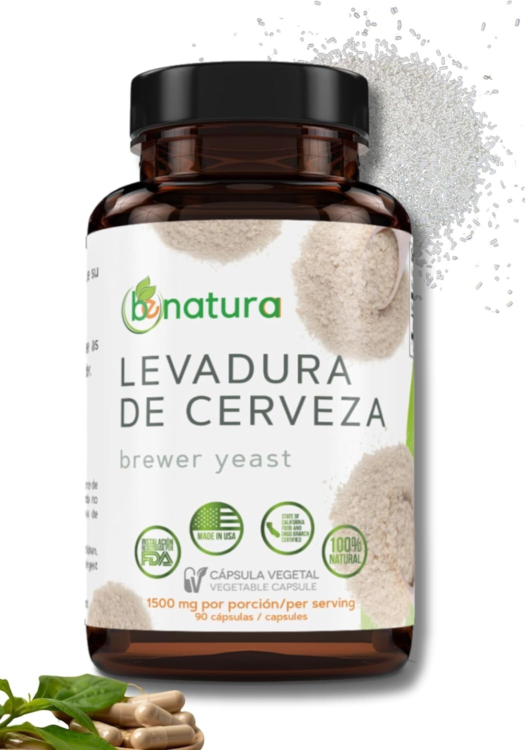 Brewer’s Yeast Capsules (Levadura de Cerveza) – 1500 mg per Serving, 90  Caps