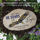 Beautiful Personalized Now He Soars With Eagles Memorial Garden Stone