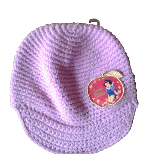 NWT SNOW WHITE CROCHETED PINK WINTER BRIMMED CABBY CAP Sz 7-16 Girl - Picture 1 of 2