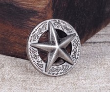 LOT 10PCS 25 25MM WESTERN TEXAS RAISED STAR ANTIQUE SILVER LEATHER CONCHOS TACK