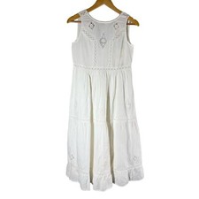 Sezane Zarri Cotton Linen Blend Midi Dress Size US 2 Ecru