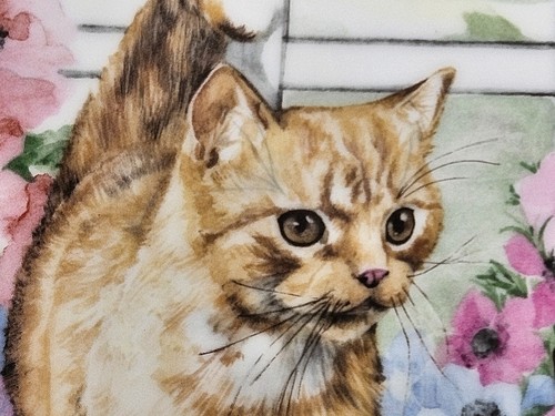 RARE 1988 Royal Albert Country Kitten Collection Plate #1 "Fascination" New IB - Picture 4 of 9