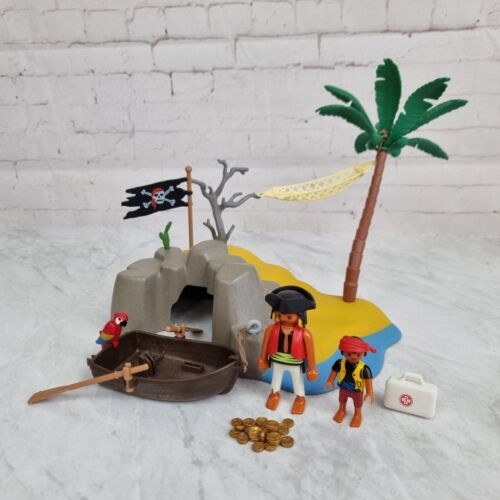 Playmobil 4139 Pirata Naustaways Isola del Tesoro Play Set Figure, Barca, Pappagallo - Foto 9 di 13