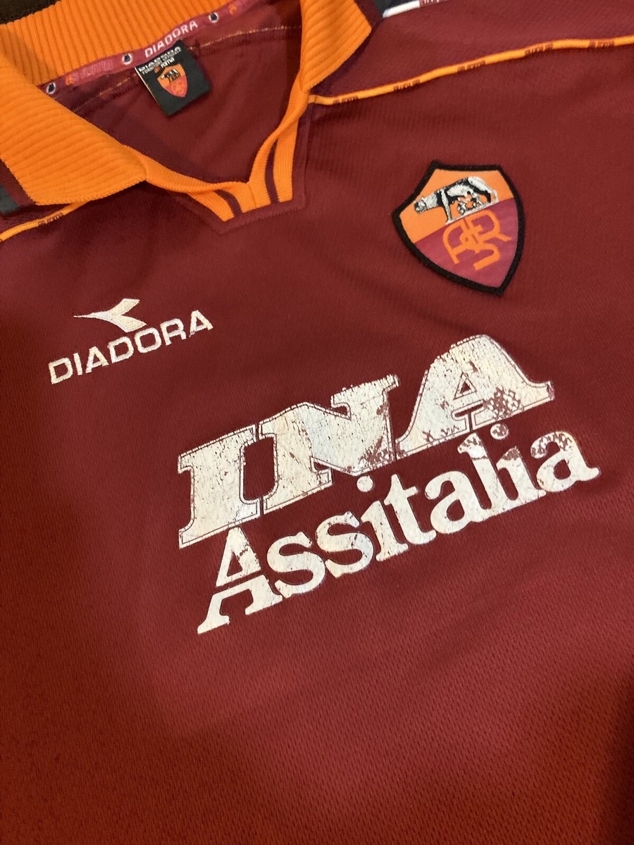 Diadora AS Roma 1998/99 Cafu #2 Home Jersey Size M | eBay