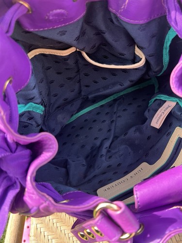 Juicy Couture Y2K Daydreamer Bag Malibu Nylon PURPLE Purse Leather Tassel BOWS - Picture 17 of 20