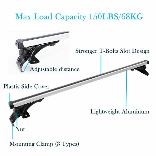 48"Car Top Roof Rack Cross Bar Luggage Cargo Carrier For Chevrolet Malibu 4-Door - Picture 4 of 9
