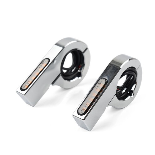 LED Fork Turn Signal Light Indicator Amber For Harley touring Dyna Motorcycle - Picture 6 of 12