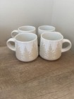 Coffee Mugs Cream Foliage Pine Trees Ceramic Cups Life At Home Set Of 4