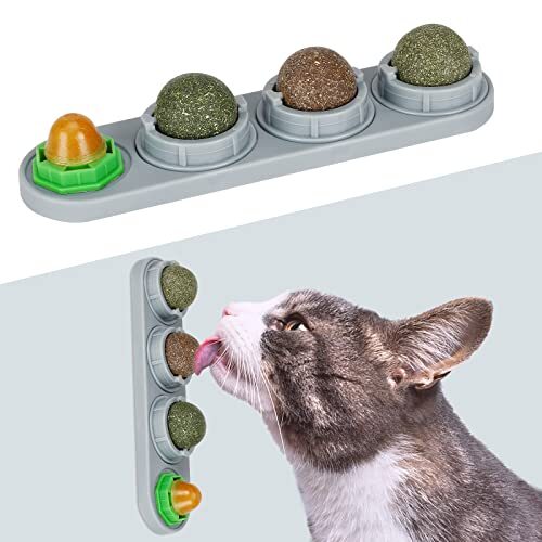 Catnip Ball for Cats Silvervine Balls, Edible Chew Toys, Teeth Cleaning Toy,4-PC