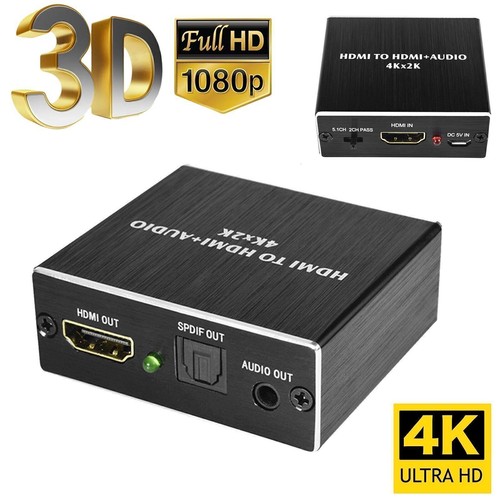 HDMI Audio Extractor Splitter Konverter 4k* 2k 3D to HDMI + Optical SPDIF 3.5mm - Picture 3 of 11