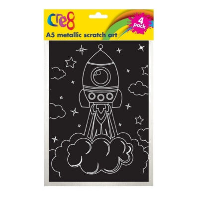 A5 Metallic Scratch Art, 4 Stück verschiedene Designs