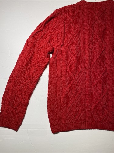Talbots Kids Crew Neck Cable Knit Fisherman Sweater Size 14 Red Holiday NWT - Picture 9 of 9