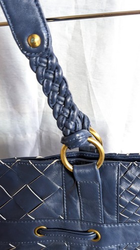 Charlie Lapson Handbag - Blue Leather Satchel / Shoulder Bag - Picture 5 of 7